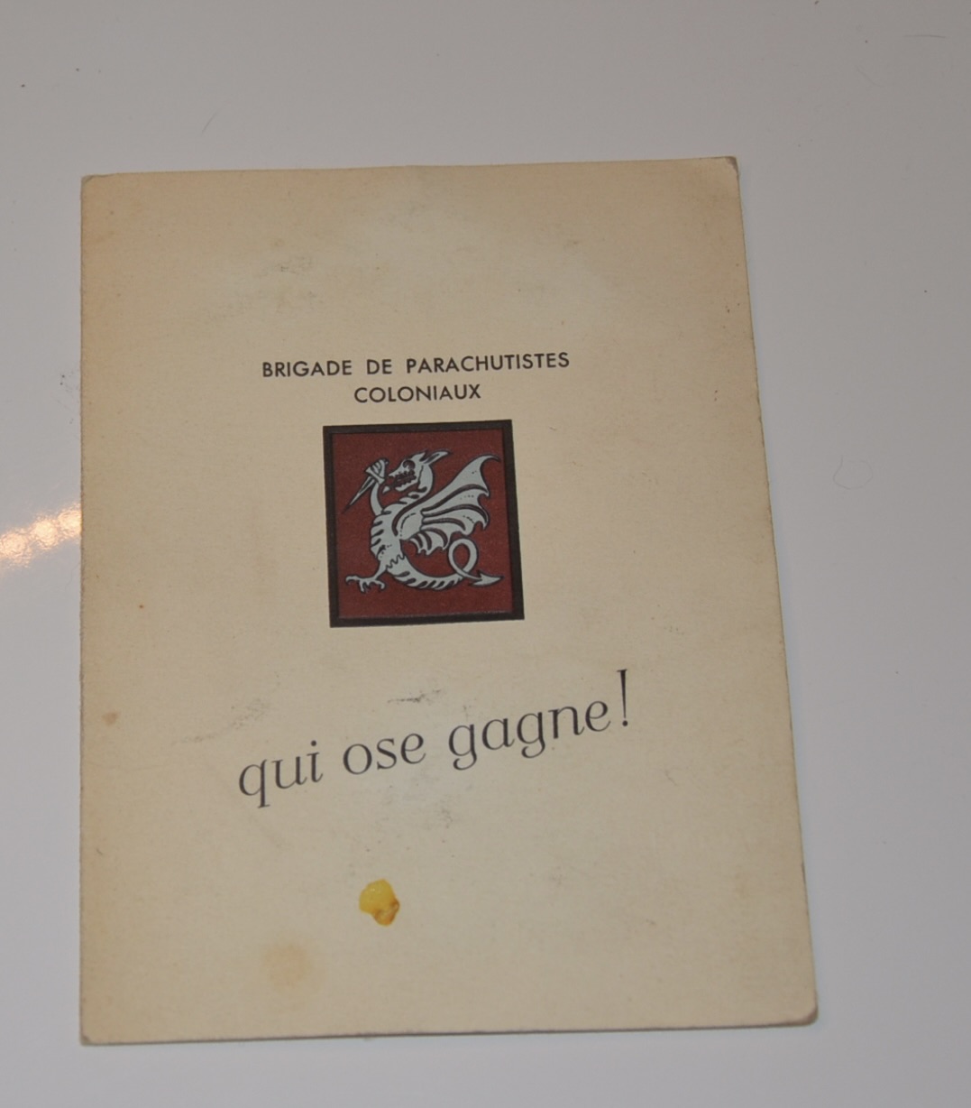 militaria : DOCUMENT D'UN PARACHUTISTE FRANCAIS ALGERIE 1958