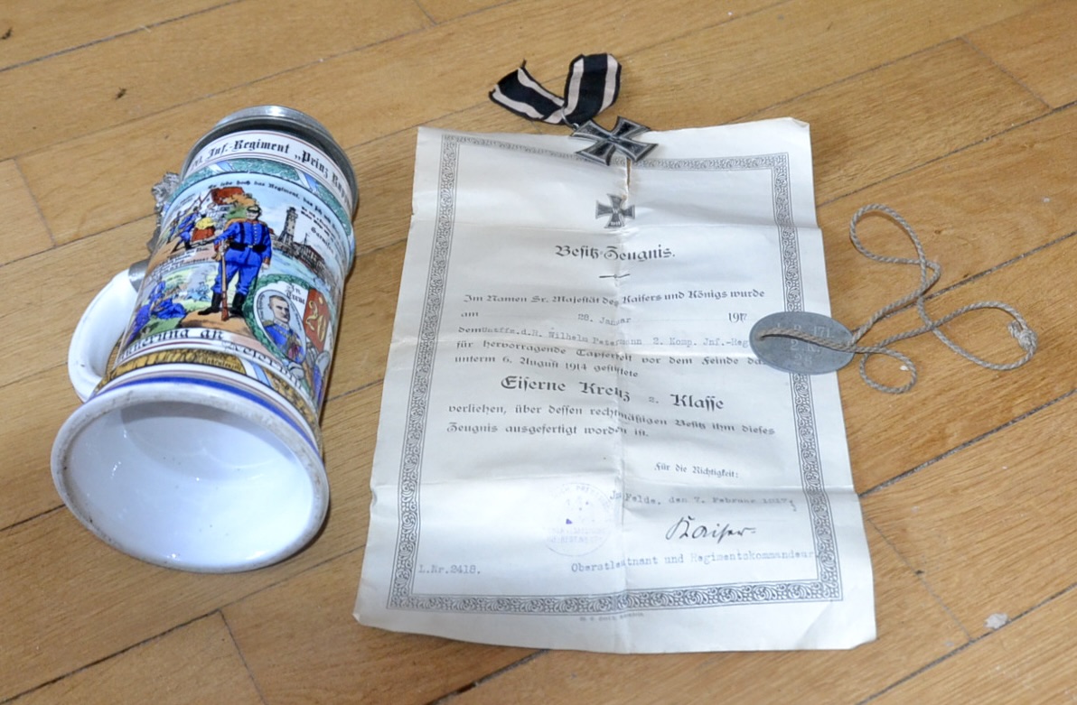 militaria : LOT D'UNE MEME PERSONNE DE 1917 RÉGIMENT DE COLMAR EN FRANCE