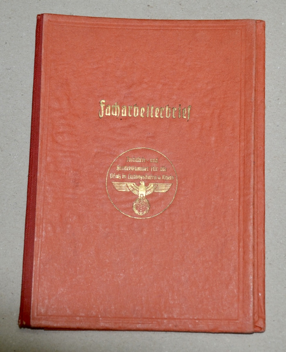 militaria : LIVRET FACHARBEITERBRIEF LAISSEZ PASSER 1943