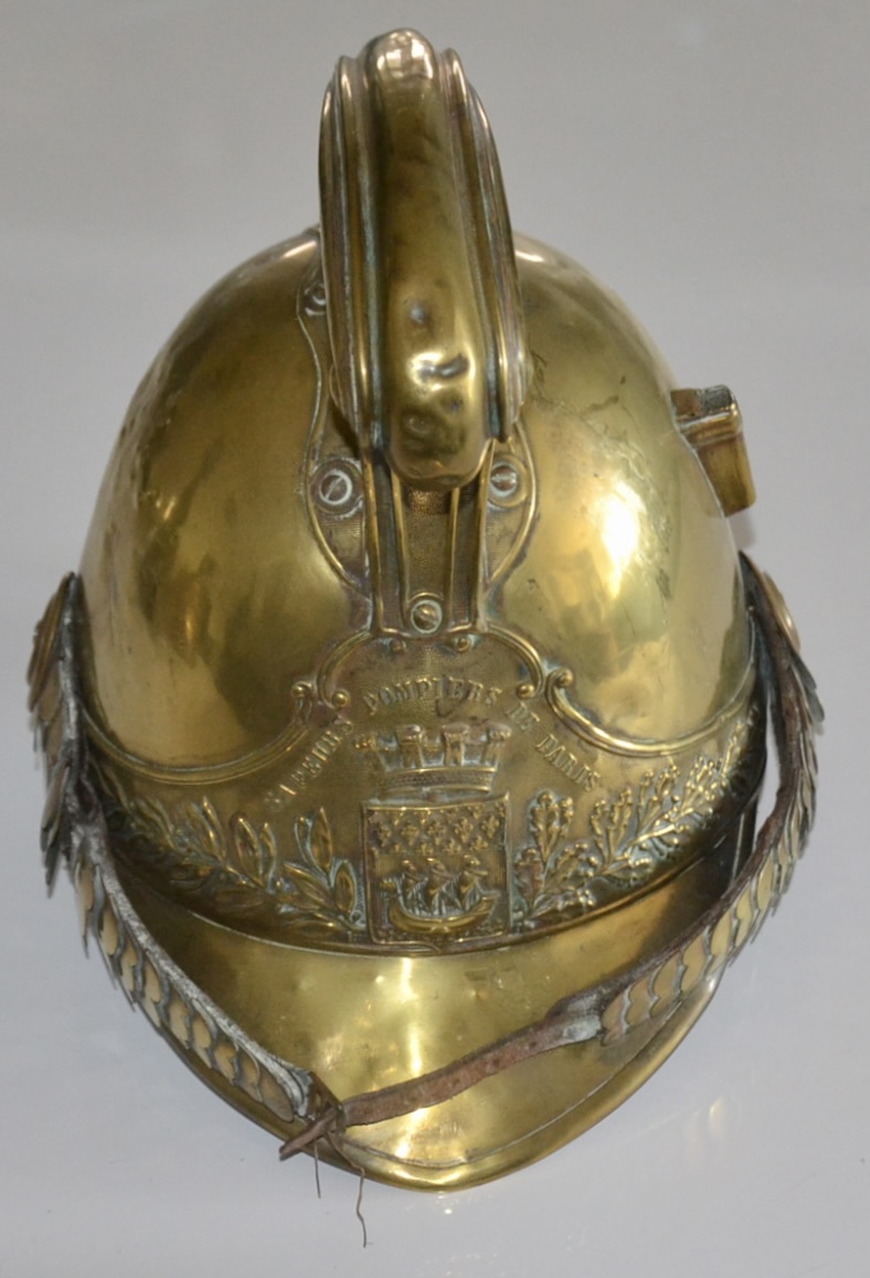 militaria : CASQUE DE POMPIERS VILLE DE PARIS MDLE 1855
