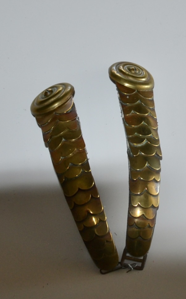 militaria : JUGULAIRES ÉCAILLES POUR CASQUE POMPIERS MDLE 1855