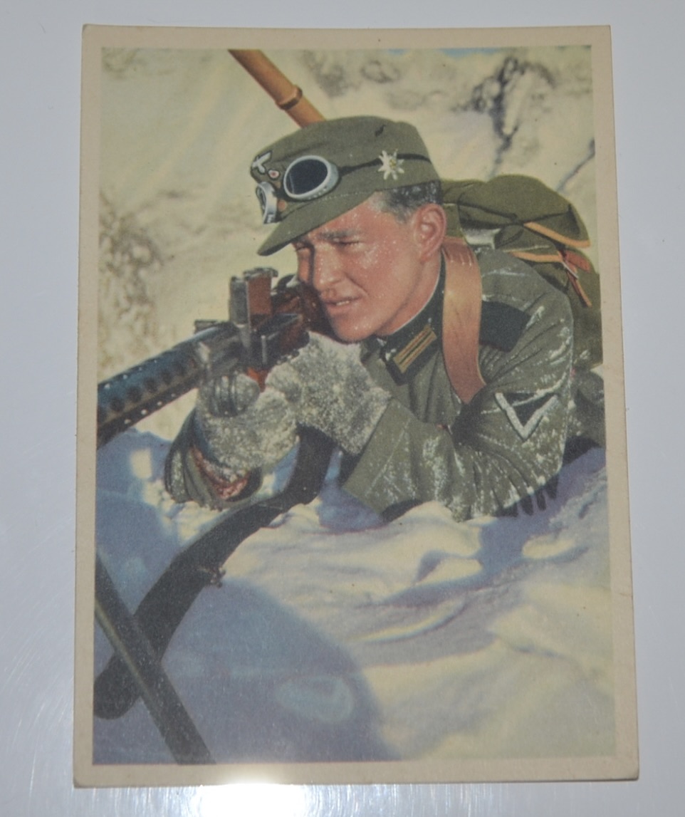 militaria : CARTE POSTALE GEBIRGSJAGER COUCHÉ
