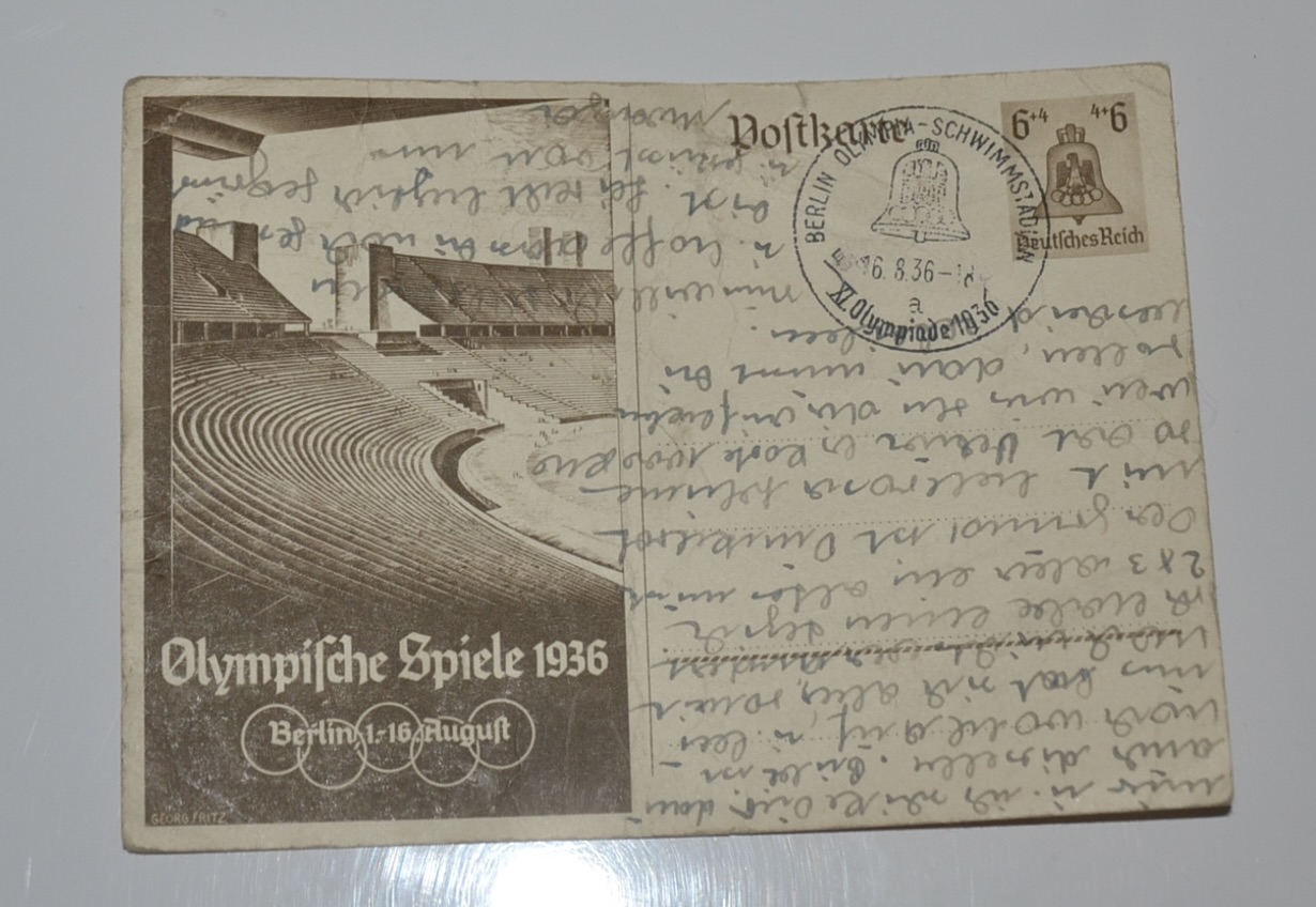 militaria : CARTE POSTALE JEUX OLYMPIQUES 1936