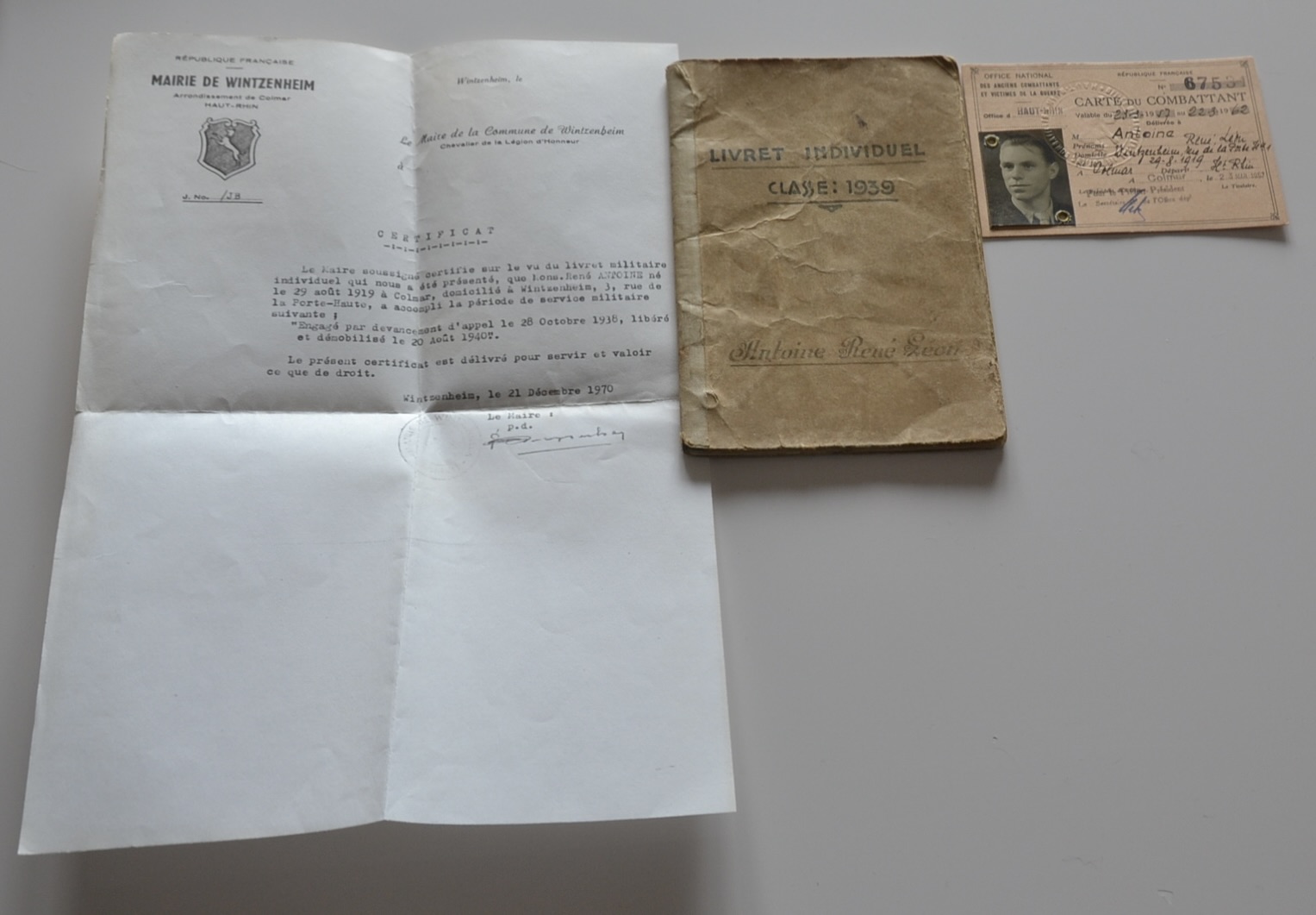 militaria : LOT LIVRET MILITAIRE 1939 ETC. DE COLMAR 14 eme BCA