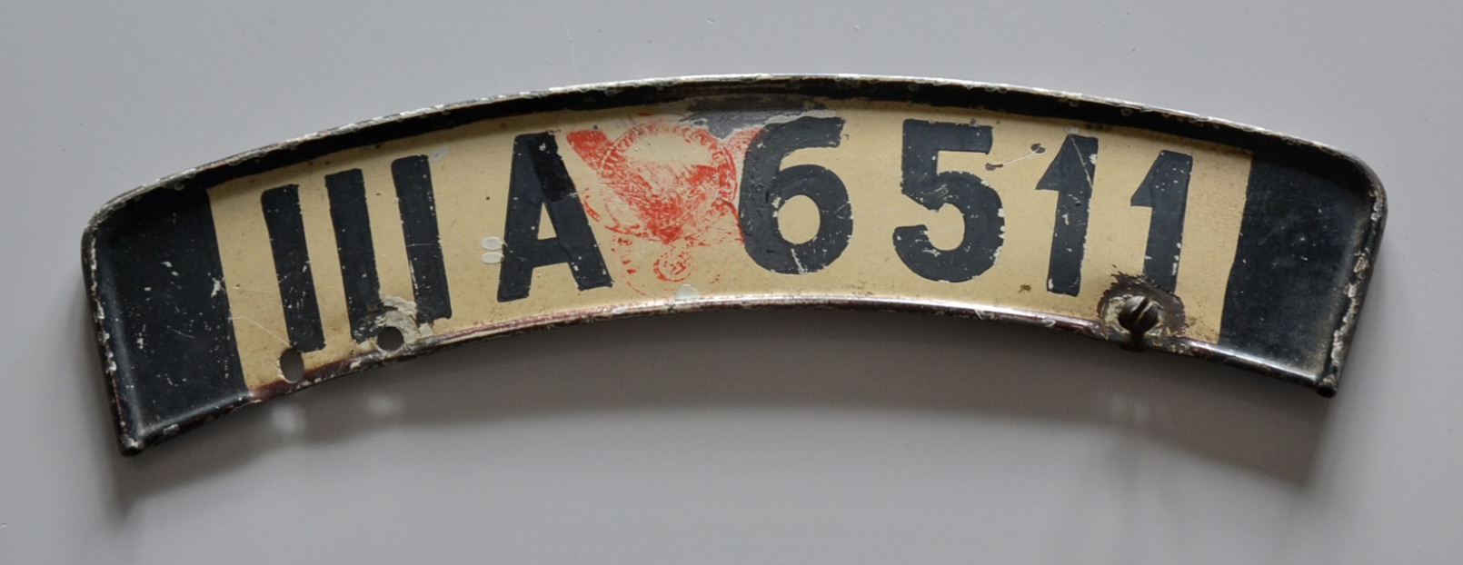 militaria : PLAQUE D'IMMATRICULATION MOTO HEER