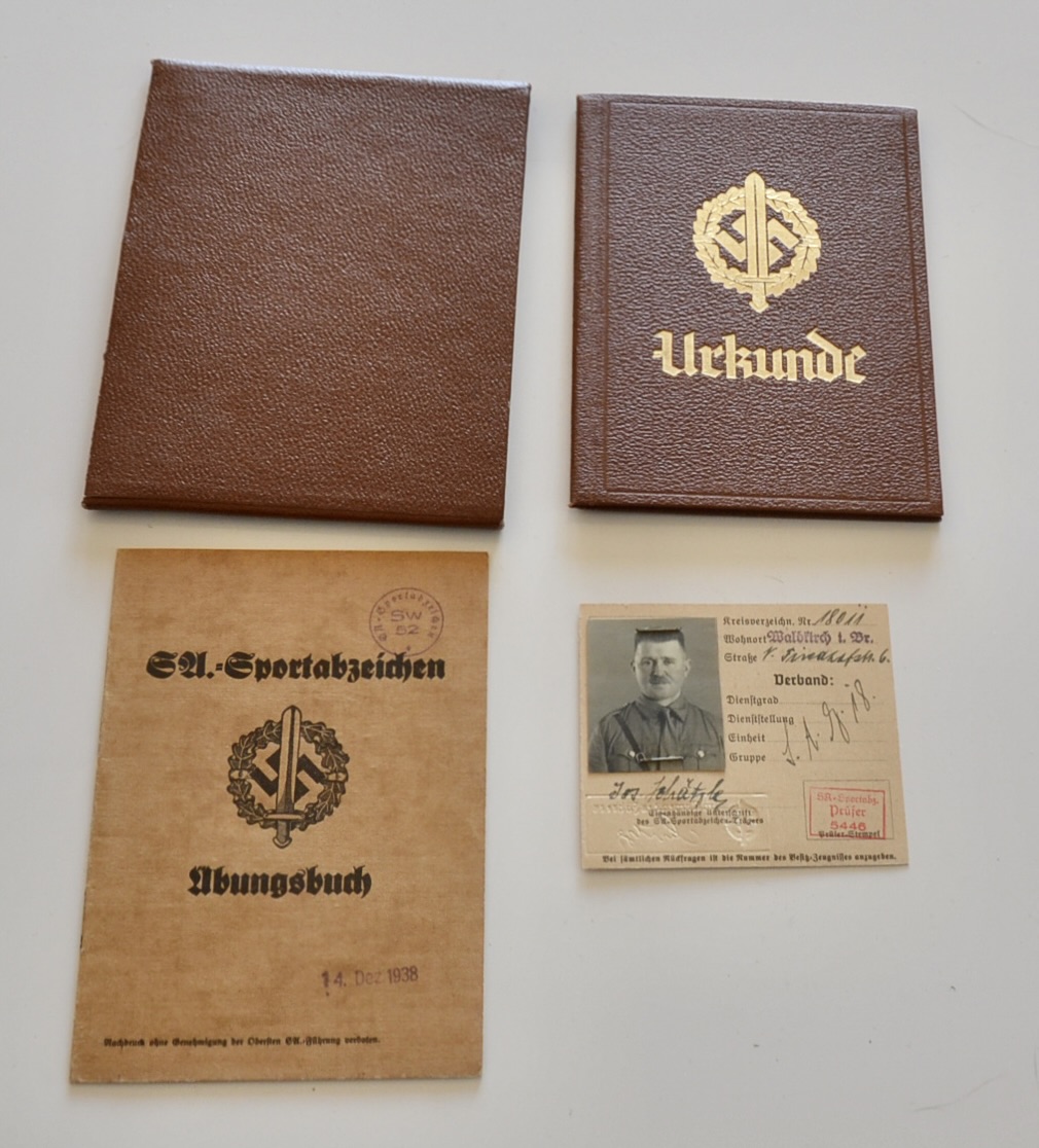 militaria : ENSEMBLE DE DOCUMENTS SA SPORT DE LA MEME PERSONNE 1938