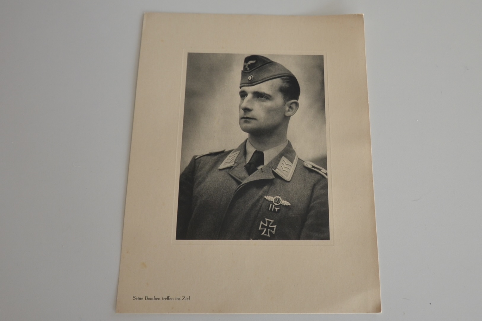militaria : LITHOGRAPHIE SOLDAT LUFTWAFFE BOMBARDIER