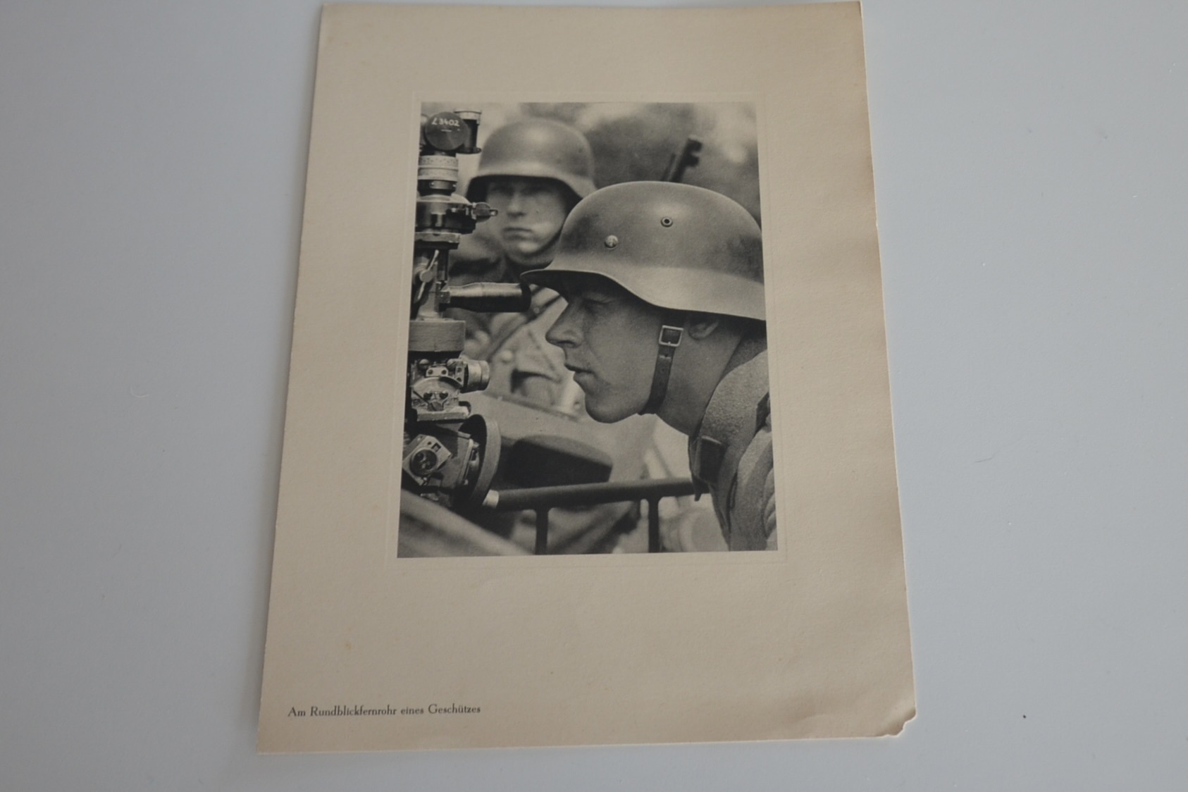militaria : LITHOGRAPHIE SOLDATS WEHRMACHT TELESCOPE