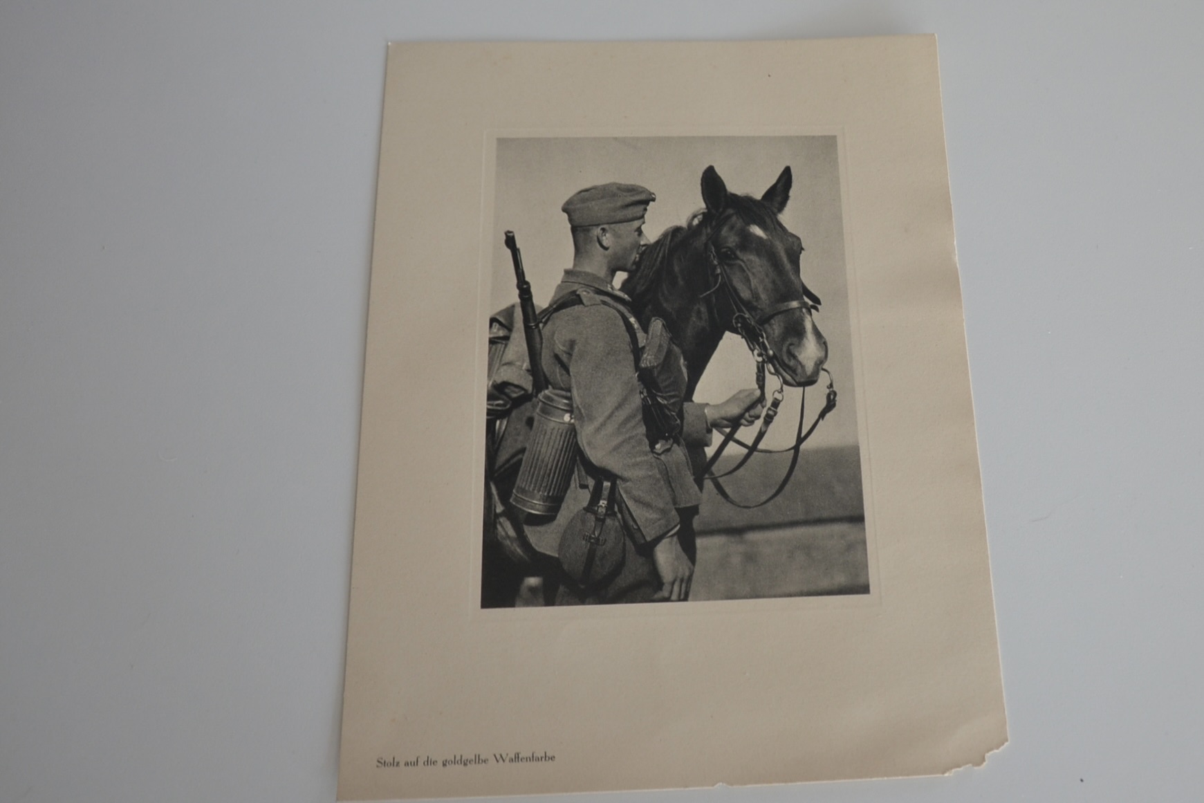 militaria : LITHOGRAPHIE SOLDAT DE CAVALERIE