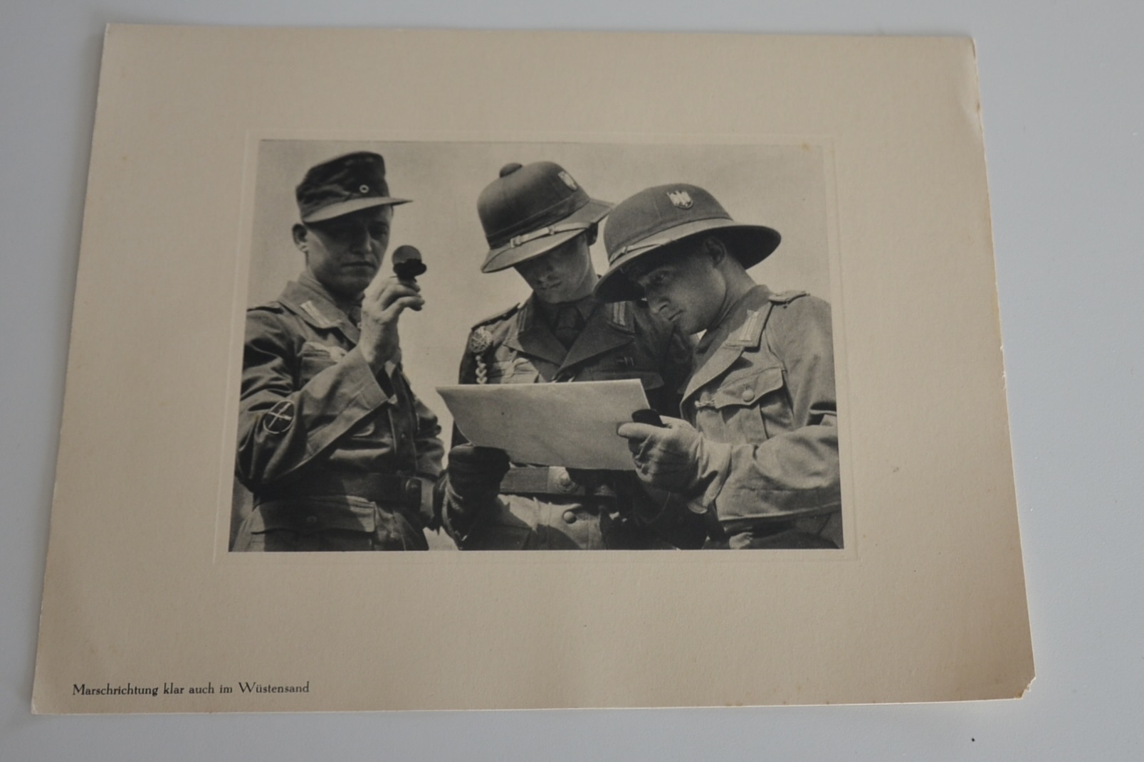 militaria : LITHOGRAPHIE 3 SOLDATS AKRIKAKORPS