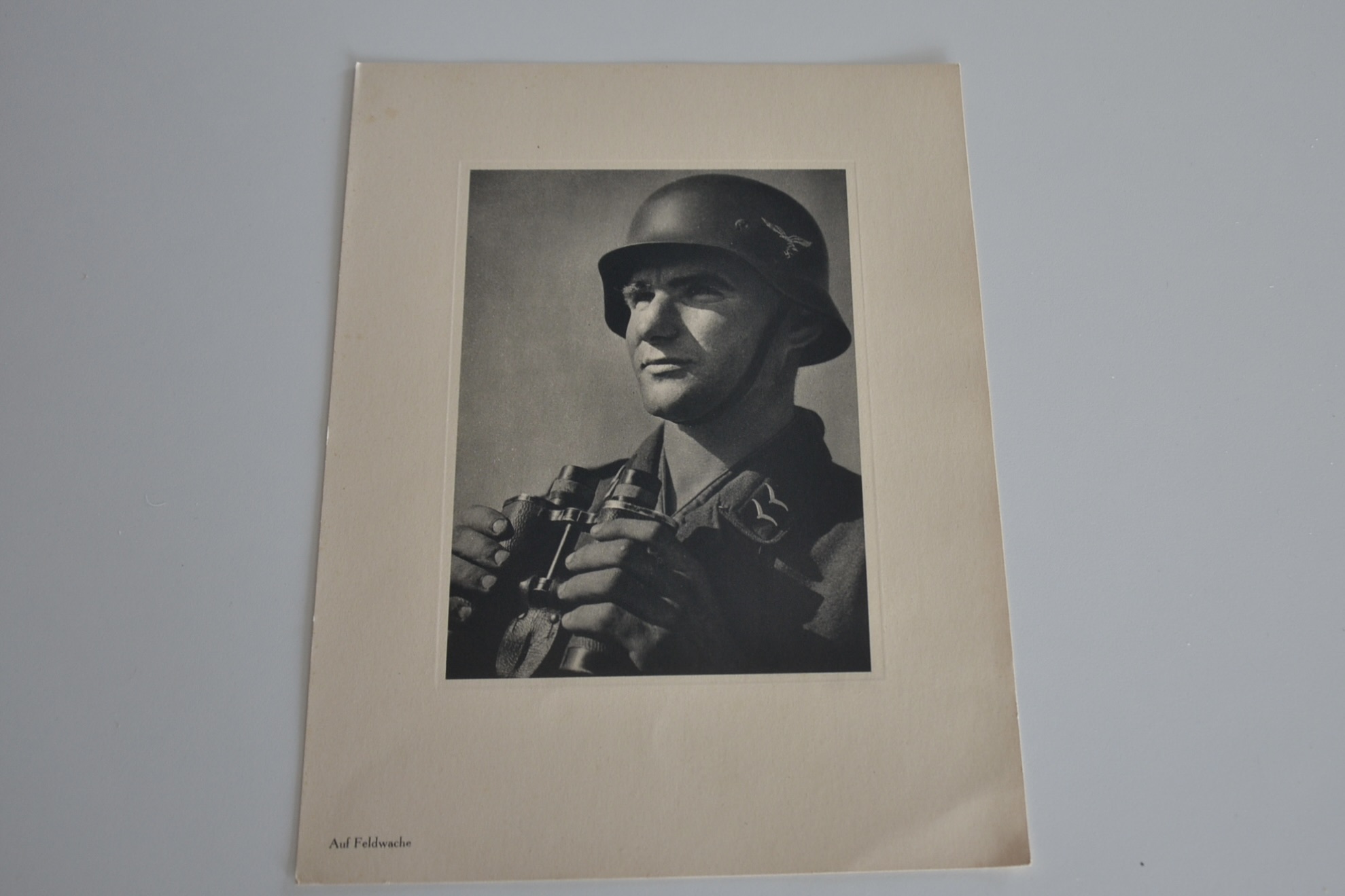 militaria : LITHOGRAPHIE SOLDAT LUFTWAFFE DE GARDE