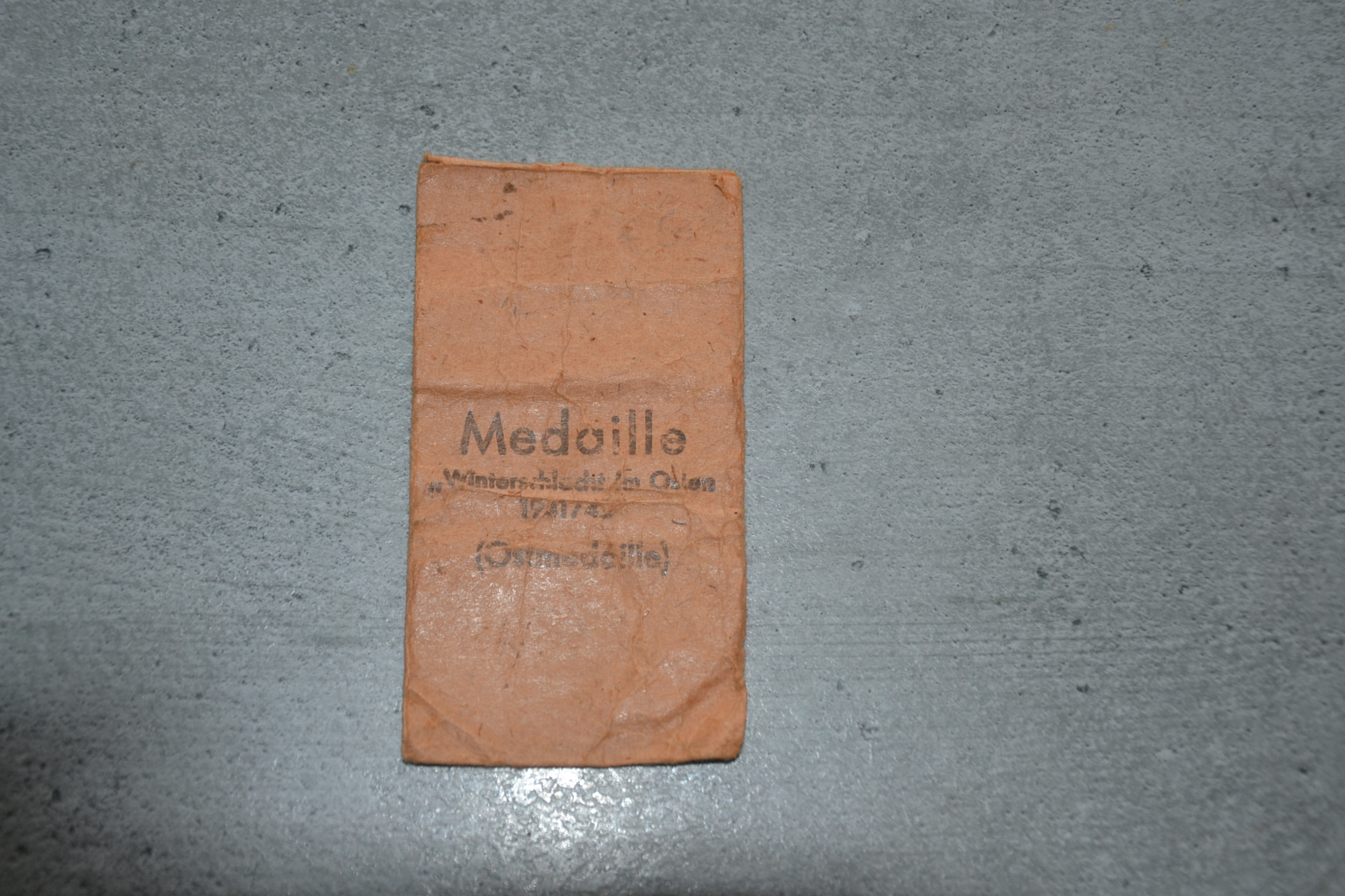 militaria : SACHET MÉDAILLE OSTMÉDAILLE 1941/42