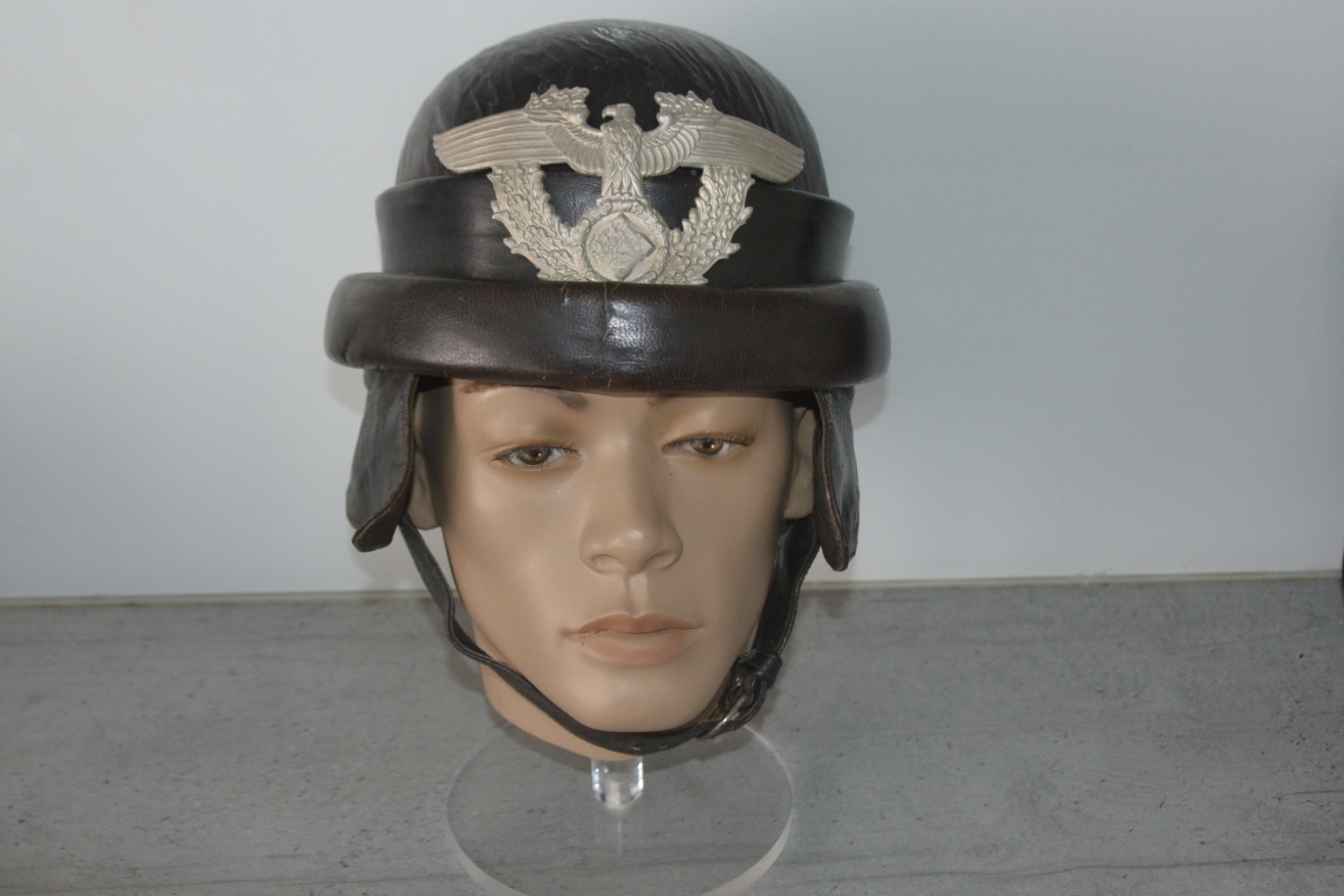 militaria : CASQUE DE MOTARD DE LA POLIZEI WW2