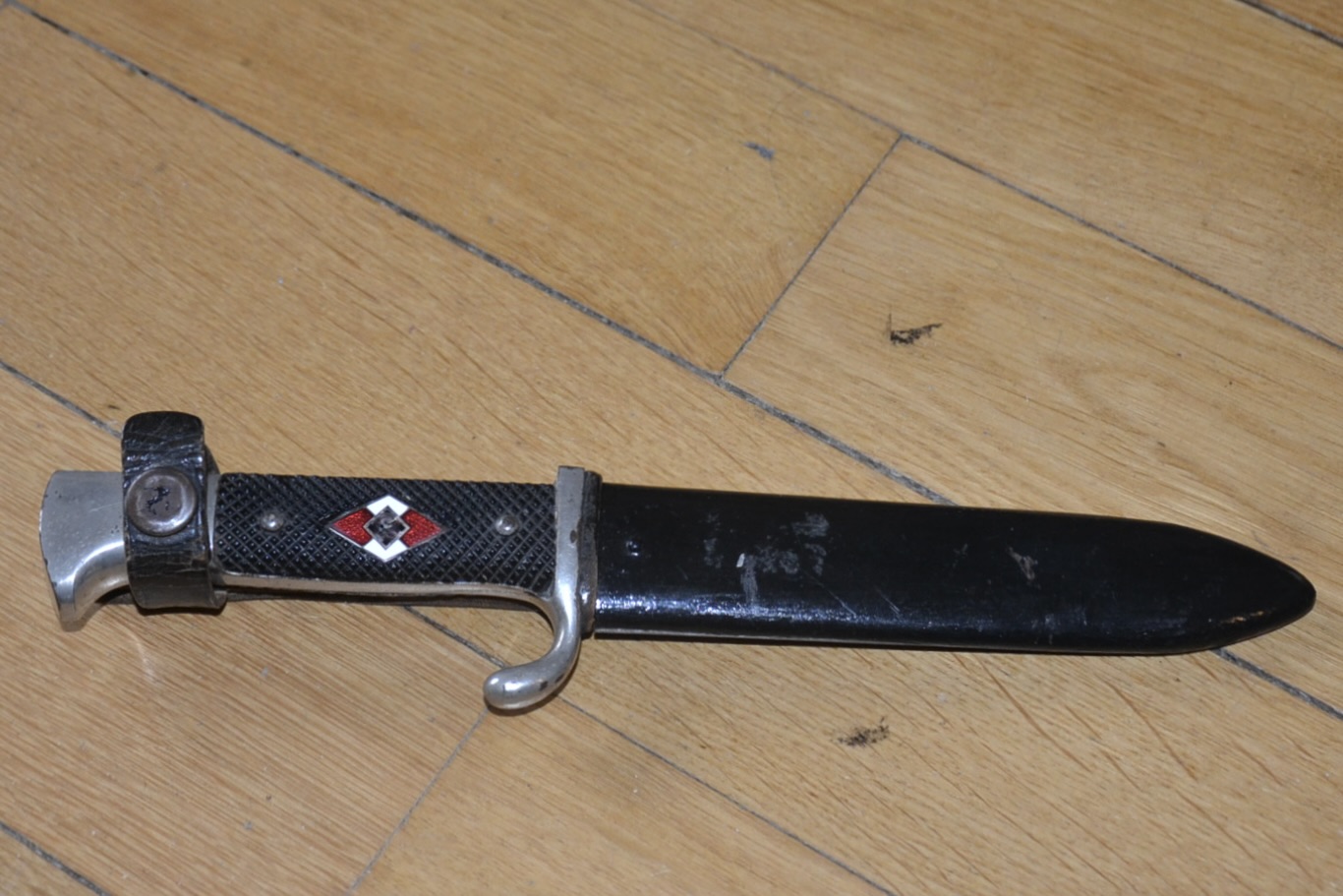 militaria : COUTEAU HJ MDLE DE TRANSITION AVEC  FABRICANT