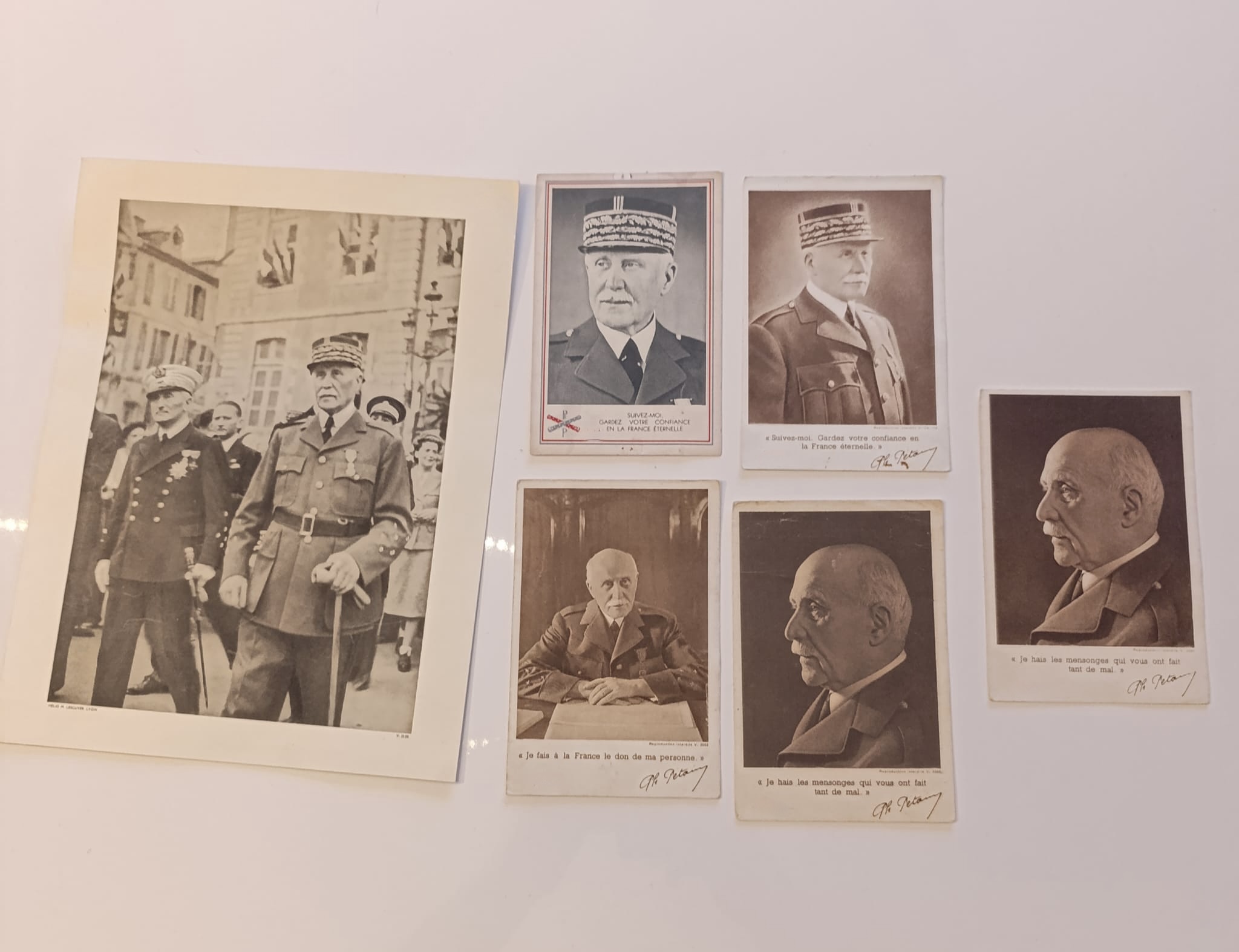 militaria : LOT CP + AFFICHE DU MARÉCHAL