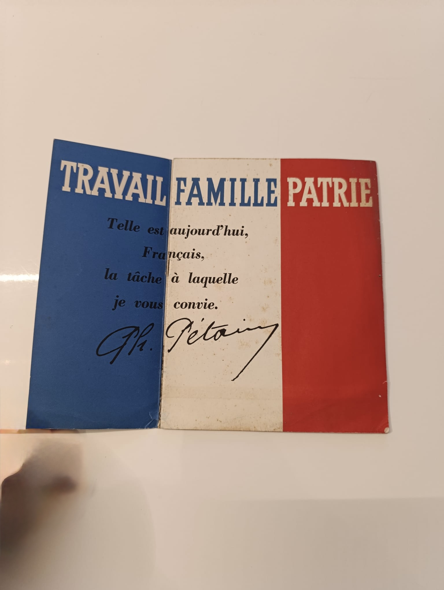 militaria : LIVRET TRAVAIL FAMILLE PATRIE