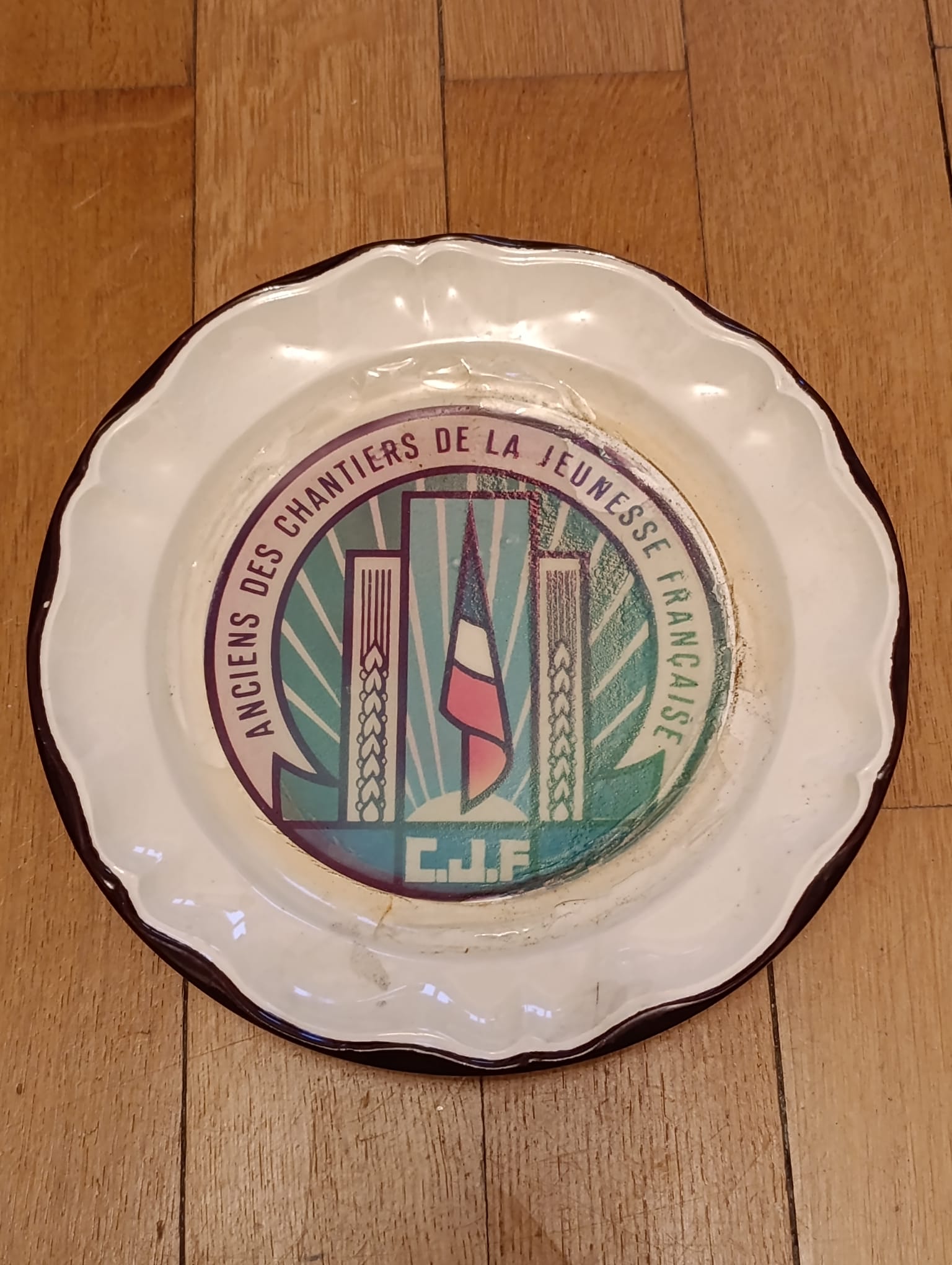 militaria : ASSIETTE CHANTIER DE JEUNESSE FRANÇAIS