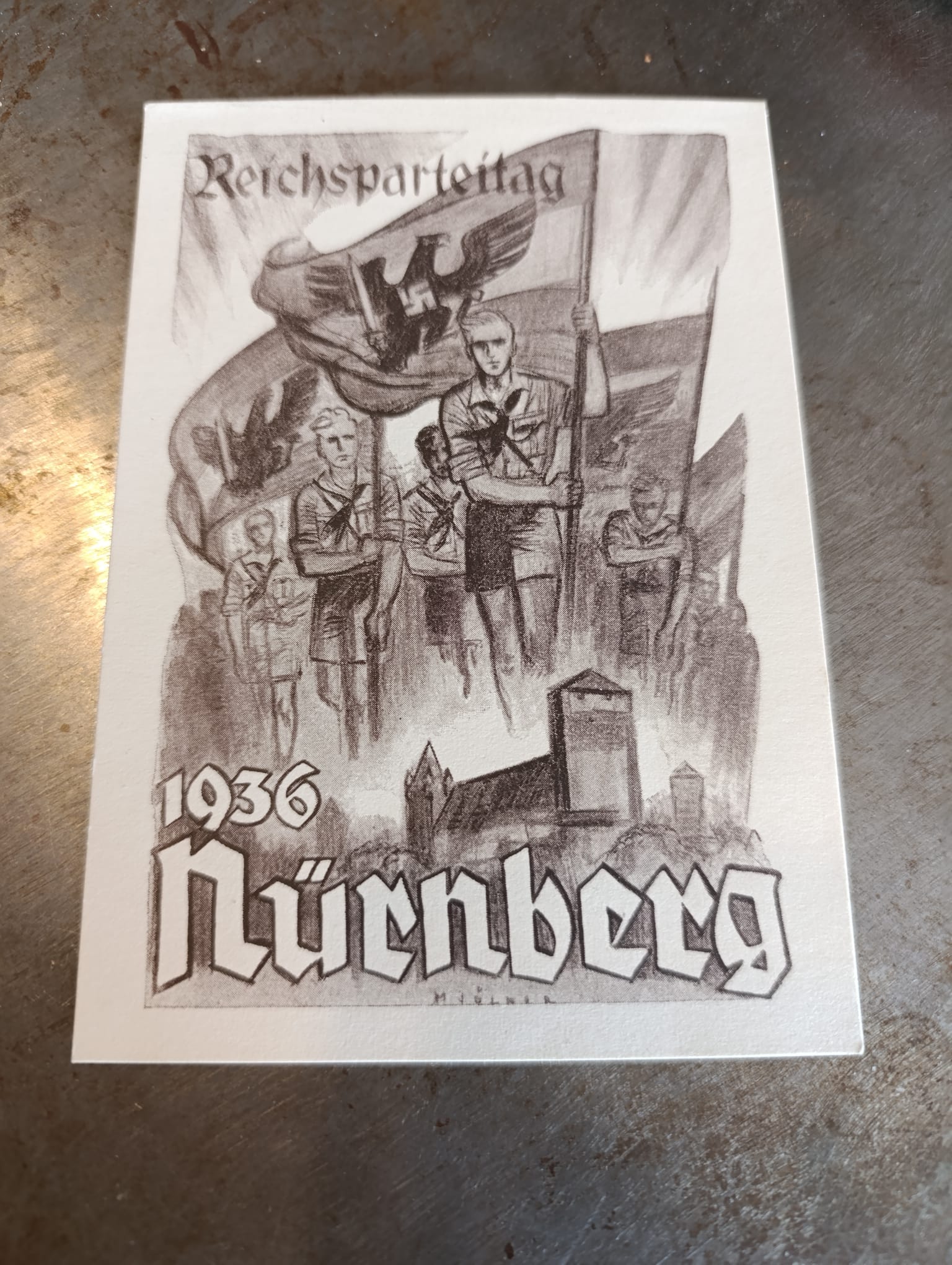 militaria : CARTE POSTALE HJ DE NURENBERG 1936