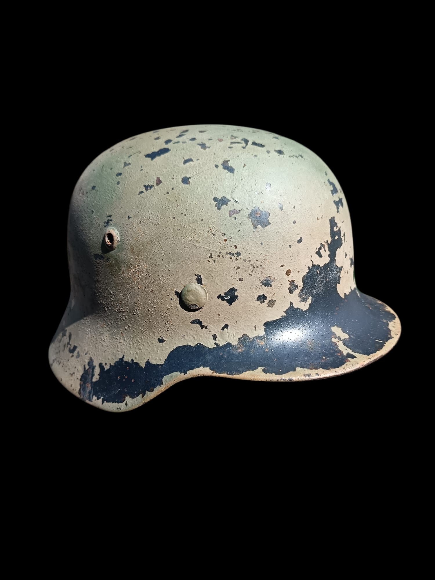 militaria : CASQUE ALLEMAND MLE 35 LUFT CAMOUFLÉ