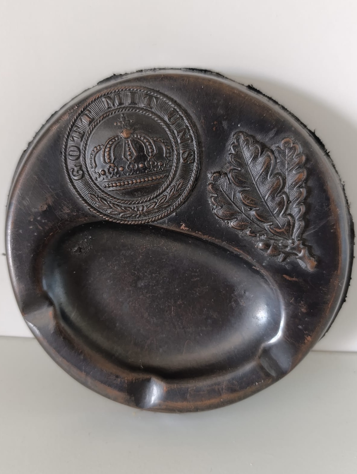 militaria : CENDRIER DE GEBIRSJAGER DE 1914 GOTT MITT UNS