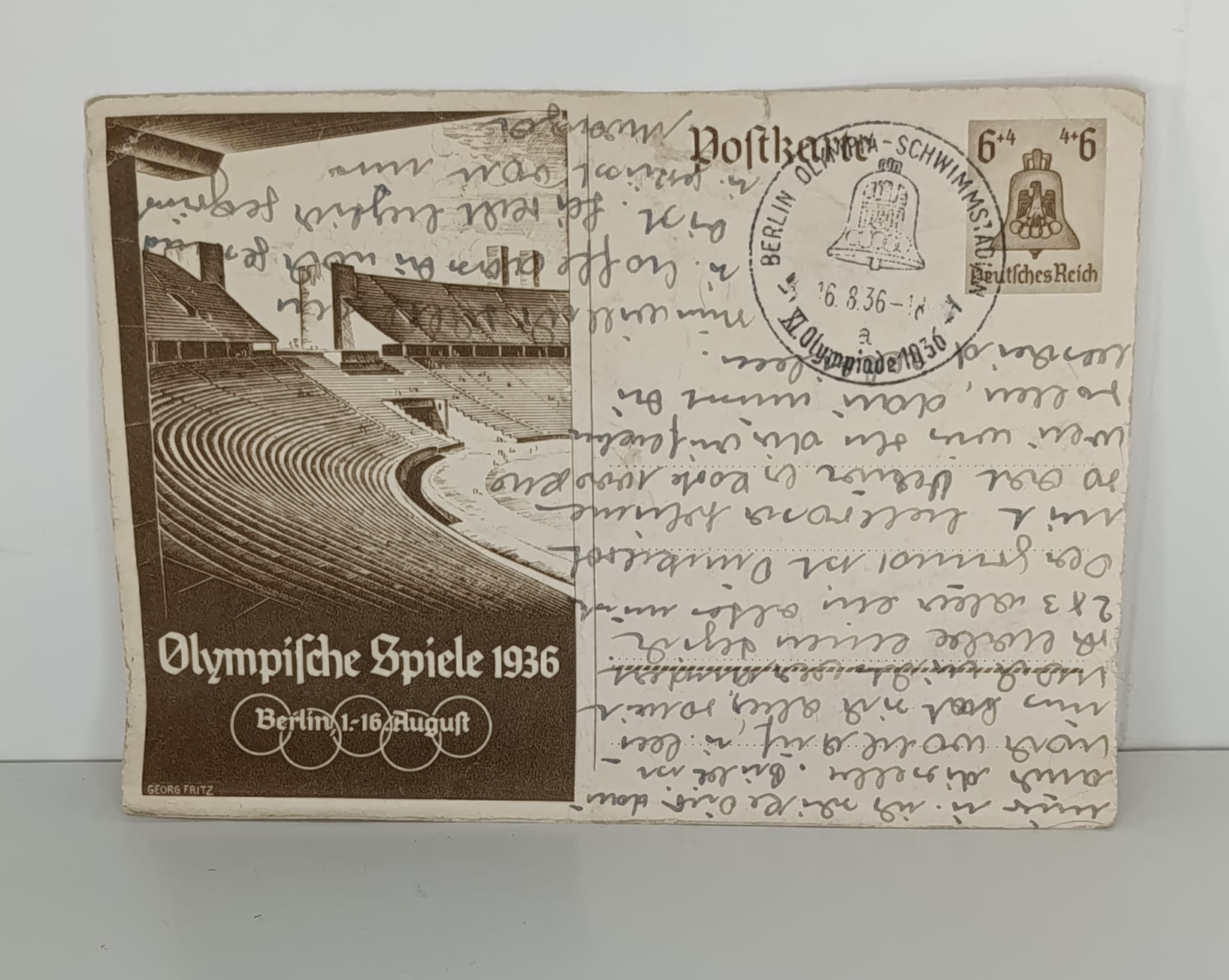 militaria : CARTE POSTALE DES JEUX OMYMPIQUES 1936